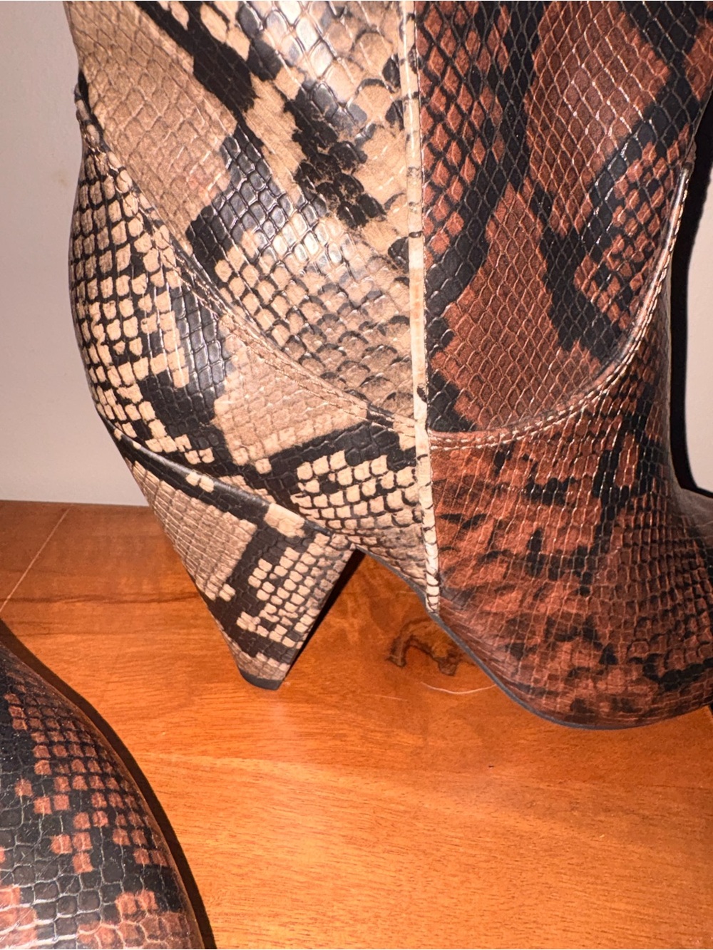 INC International Concepts Women’s Brown Snake-Print Western Boot - Picture 5 of 10